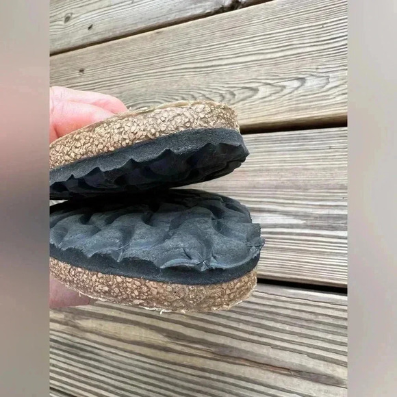 BIRKENSTOCK MADRID BIG BUCKLE SLIDE SANDALS NATURAL LEATHER PATENT Sz 36 (5-5.5) - Picture 5 of 11